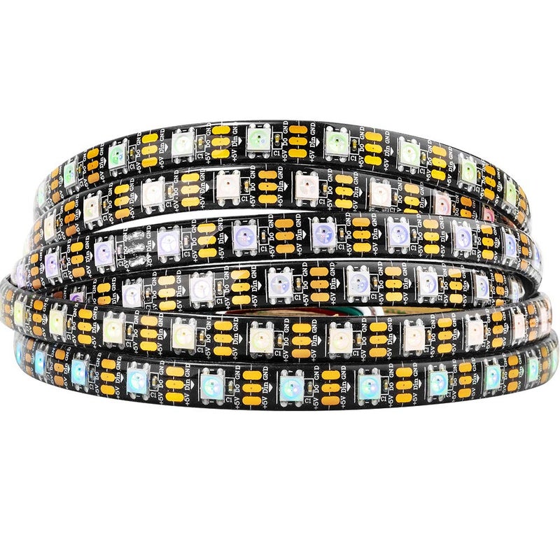 BTF-LIGHTING WS2812B IC RGB 5050SMD Pure Gold Individual Addressable LED Strip 16.4FT 300LED 60Pixel/m Flexible Full Color IP65 DC5V for DIY Chasing Color Project(No Adapter or Controller) - Image 1
